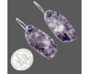 Purple Lepidolite and Kyanite Earrings SDE82064 E-1082, 14x30 mm