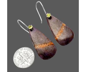 Lavender Jade and Peridot Earrings SDE82072 E-1082, 15x31 mm