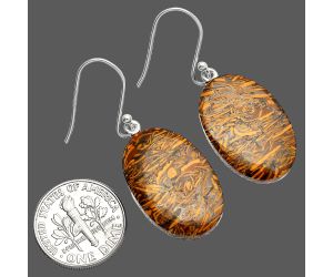 Coquina Fossil Jasper Earrings SDE82101 E-1003, 15x24 mm