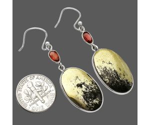 Apache Gold Healer's Gold and Garnet Earrings SDE82168 E-1002, 14x22 mm