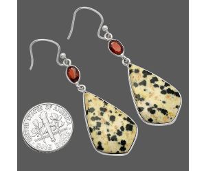 Dalmatian and Garnet Earrings SDE82231 E-1002, 15x24 mm