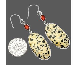 Dalmatian and Garnet Earrings SDE82250 E-1002, 15x27 mm