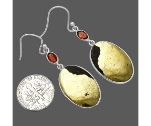 Apache Gold Healer's Gold and Garnet Earrings SDE82337 E-1002, 15x22 mm