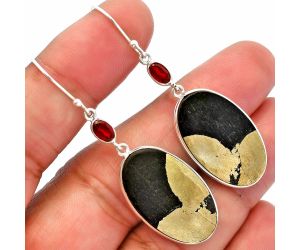 Apache Gold Healer's Gold and Garnet Earrings SDE82345 E-1002, 15x25 mm