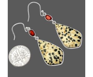 Dalmatian and Garnet Earrings SDE82372 E-1002, 15x26 mm