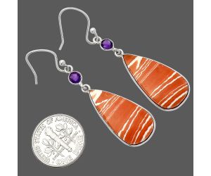 Sardonyx & Amethyst Earrings Jewelry SDE82380 E-1002, 12x24 mm