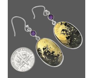 Apache Gold Healer's Gold and Amethyst Earrings SDE82418 E-1002, 15x22 mm
