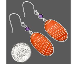Sardonyx & Amethyst Earrings Jewelry SDE82423 E-1002, 13x24 mm