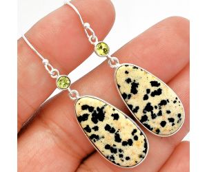 Dalmatian and Peridot Earrings SDE82462 E-1002, 13x25 mm