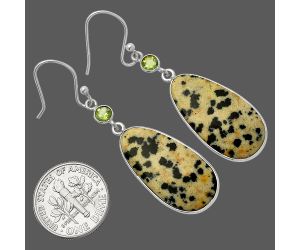Dalmatian and Peridot Earrings SDE82462 E-1002, 13x25 mm