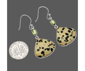 Dalmatian and Peridot Earrings SDE82514 E-1002, 17x19 mm