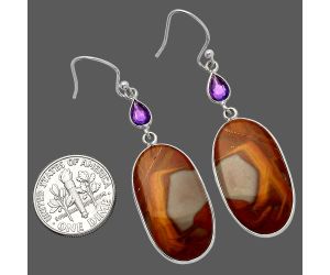 Noreena Jasper and Amethyst Earrings SDE82597 E-1002, 14x25 mm