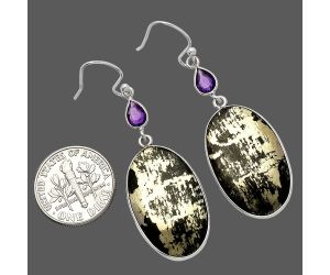 Apache Gold Healer's Gold and Amethyst Earrings SDE82598 E-1002, 15x25 mm