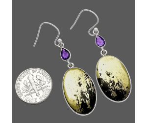 Apache Gold Healer's Gold and Amethyst Earrings SDE82604 E-1002, 14x22 mm
