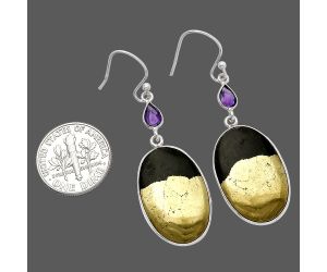Apache Gold Healer's Gold and Amethyst Earrings SDE82609 E-1002, 15x23 mm