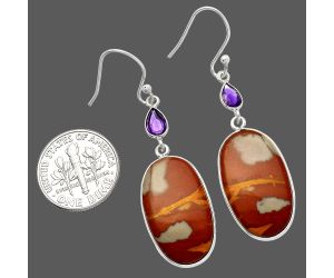Noreena Jasper and Amethyst Earrings SDE82614 E-1002, 13x23 mm