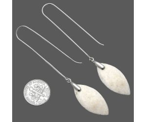 White Scolecite Earrings SDE82805 E-1089, 14x29 mm