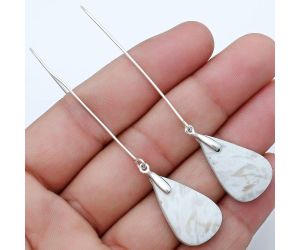 White Scolecite Earrings SDE82808 E-1089, 15x25 mm