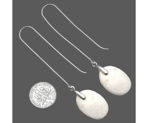 White Scolecite Earrings SDE82809 E-1089, 14x21 mm