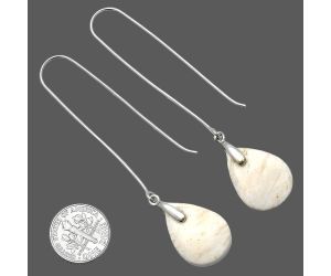 White Scolecite Earrings SDE82810 E-1089, 15x21 mm