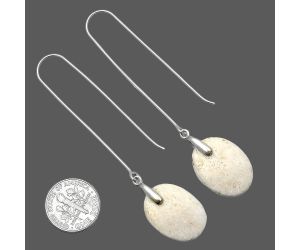 White Scolecite Earrings SDE82815 E-1089, 15x20 mm