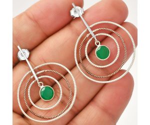 Two Tone Dangle - Green Onyx Earrings SDE83209 E-1244, 6x6 mm