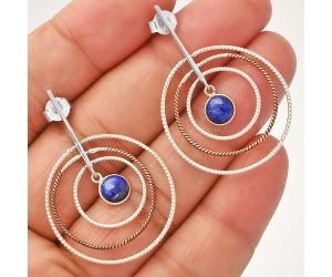 Two Tone Dangle - Lapis Lazuli Earrings SDE83214 E-1244, 6x6 mm