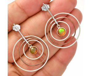 Two Tone Dangle - Ethiopian Opal Earrings SDE83220 E-1244, 6x6 mm
