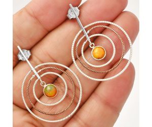 Two Tone Dangle - Ethiopian Opal Earrings SDE83221 E-1244, 6x6 mm
