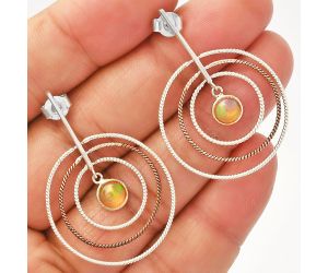 Two Tone Dangle - Ethiopian Opal Earrings SDE83223 E-1244, 6x6 mm