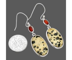 Dalmatian and Garnet Earrings SDE83278 E-1002, 13x21 mm