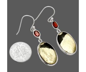 Apache Gold Healer's Gold and Garnet Earrings SDE83291 E-1002, 13x20 mm