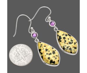 Dalmatian and Amethyst Earrings SDE83306 E-1002, 12x23 mm