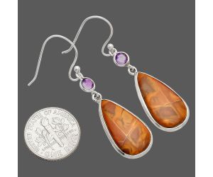 Noreena Jasper and Amethyst Earrings SDE83309 E-1002, 11x21 mm
