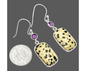 Dalmatian and Amethyst Earrings SDE83311 E-1002, 11x19 mm