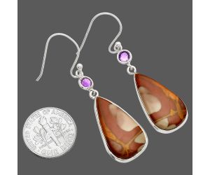 Noreena Jasper and Amethyst Earrings SDE83315 E-1002, 12x22 mm