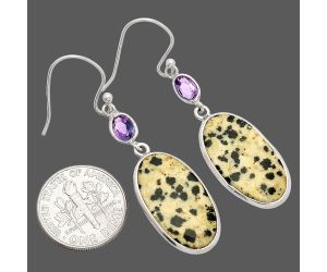 Dalmatian and Amethyst Earrings SDE83352 E-1002, 12x21 mm