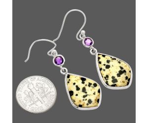 Dalmatian and Amethyst Earrings SDE83354 E-1002, 14x20 mm