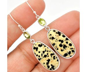 Dalmatian and Peridot Earrings SDE83390 E-1002, 12x24 mm