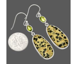 Dalmatian and Peridot Earrings SDE83390 E-1002, 12x24 mm