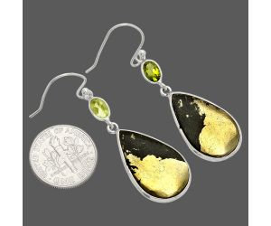 Apache Gold Healer's Gold and Peridot Earrings SDE83394 E-1002, 14x22 mm