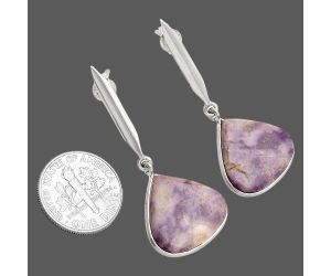 Lavender Jade Earrings SDE83419 E-1078, 16x18 mm