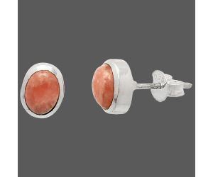 Rhodochrosite Argentina Stud Earrings SDE83555 E-1018, 7x5 mm