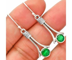 Green Onyx Earrings SDE83578 E-1046, 6x6 mm