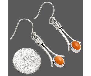Peach Moonstone Earrings SDE83589 E-1046, 7x5 mm