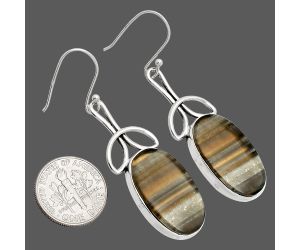 Banded Onyx Earrings SDE83724 E-1197, 14x23 mm