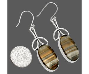Banded Onyx Earrings SDE83732 E-1197, 14x22 mm