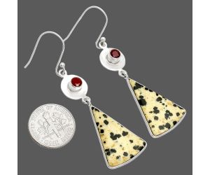Dalmatian and Garnet Earrings SDE83853 E-1081, 17x24 mm