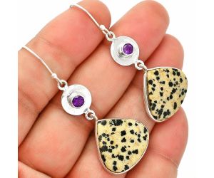 Dalmatian and Amethyst Earrings SDE83860 E-1081, 18x20 mm