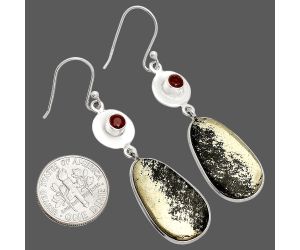 Apache Gold Healer's Gold and Garnet Earrings SDE83871 E-1081, 13x23 mm